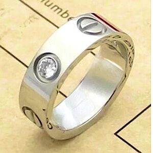 Love Screwdriver Platinum Ring Nail Stones